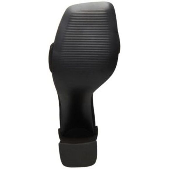 NWT STEVE MADDEN Womens Black Tiaa Toe Block Heel Leather Heeled Sandal 9.5 M - Picture 4 of 5